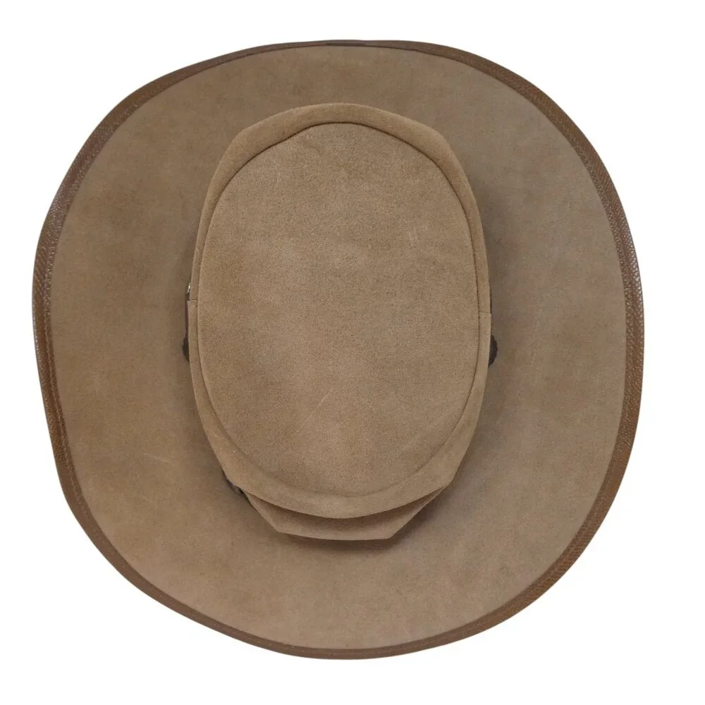 Winfield Cover Co Brown Leather Concho Trim Broken In Western Hat